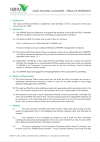 SRWRA Audit Risk Committee Terms of Reference